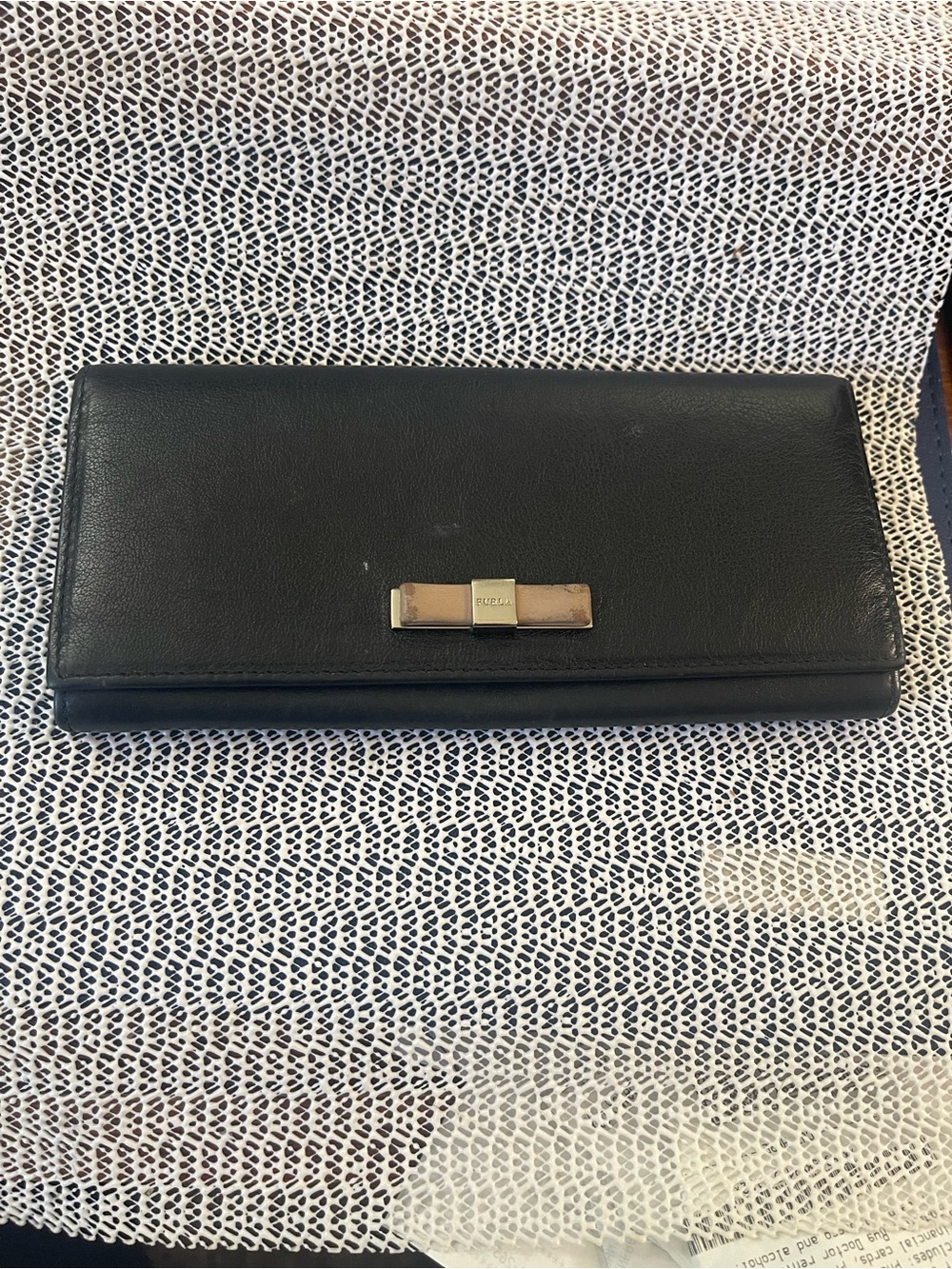 Authentic Furla Black Leather Wallet, lots of storage , good condition
